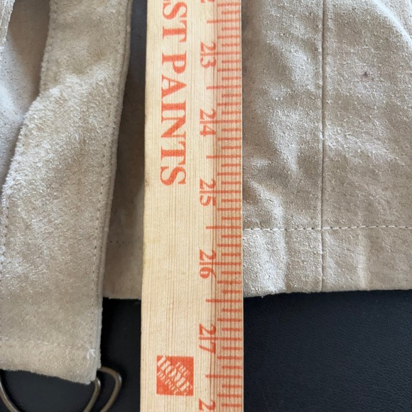 Y2K Neutral Zone Suede Leather Jacket Womens M Tie Belt Beige Utility Neutral - Picture 14 of 16